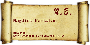 Magdics Bertalan névjegykártya